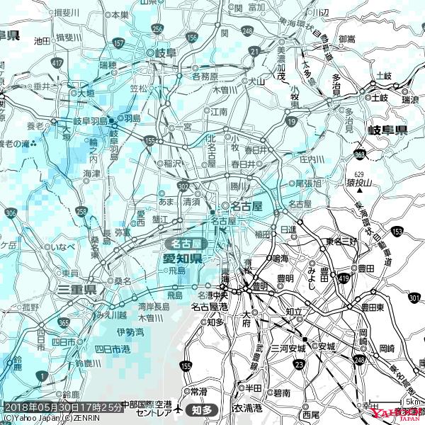 名古屋の天気(雨) 降水強度: 1.65(mm/h) 2018年05月30日 17時25分の雨雲 #雨雲bot #bot 名古屋の天気(雨) 降水強度: 1.65(mm/h) 2018年05月30日 17時25分の雨雲 #雨雲bot #bot