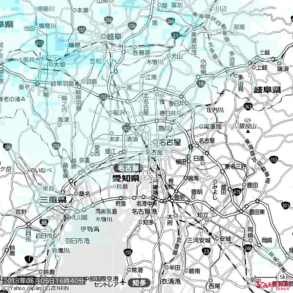 名古屋の天気(雨) 降水強度: 0.65(mm/h) 2018年06月05日 16時40分の雨雲 #雨雲bot #bot 名古屋の天気(雨) 降水強度: 0.65(mm/h) 2018年06月05日 16時40分の雨雲 #雨雲bot #bot