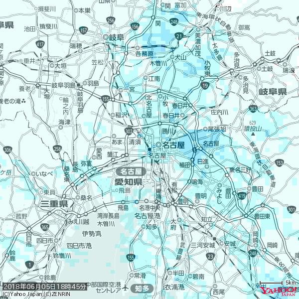 名古屋の天気(雨) 降水強度: 2.38(mm/h) 2018年06月05日 18時45分の雨雲 #雨雲bot #bot 名古屋の天気(雨) 降水強度: 2.38(mm/h) 2018年06月05日 18時45分の雨雲 #雨雲bot #bot