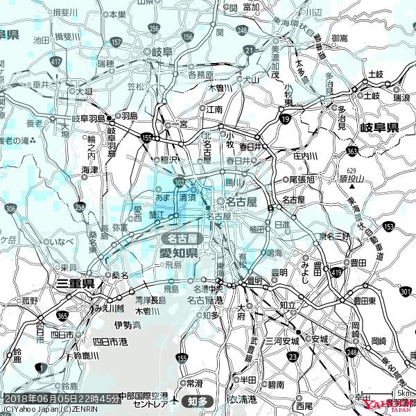 名古屋の天気(雨) 降水強度: 1.25(mm/h) 2018年06月05日 22時45分の雨雲 #雨雲bot #bot 名古屋の天気(雨) 降水強度: 1.25(mm/h) 2018年06月05日 22時45分の雨雲 #雨雲bot #bot