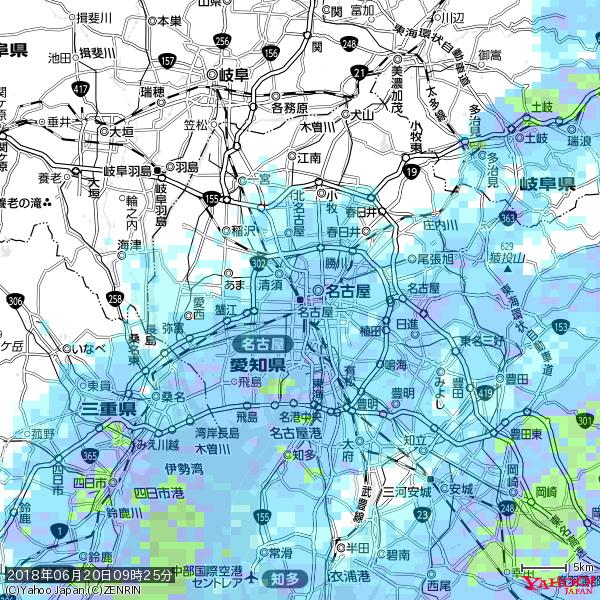 名古屋の天気(雨) 降水強度: 9.25(mm/h) 2018年06月20日 09時25分の雨雲 #雨雲bot #bot 名古屋の天気(雨) 降水強度: 9.25(mm/h) 2018年06月20日 09時25分の雨雲 #雨雲bot #bot