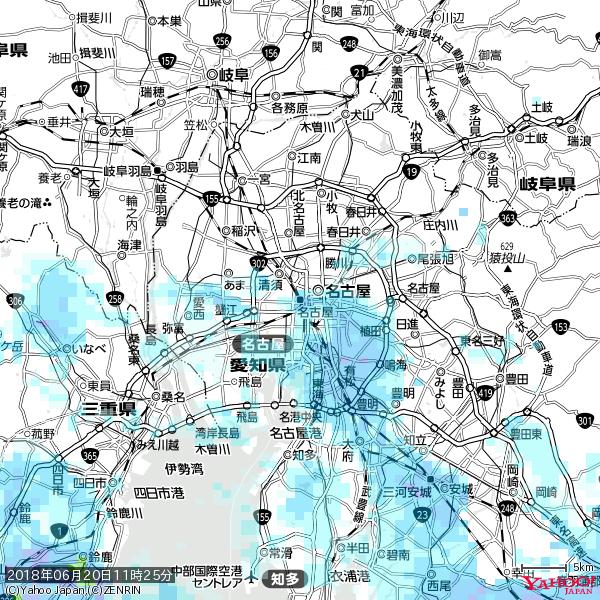 名古屋の天気(雨) 降水強度: 2.63(mm/h) 2018年06月20日 11時25分の雨雲 #雨雲bot #bot 名古屋の天気(雨) 降水強度: 2.63(mm/h) 2018年06月20日 11時25分の雨雲 #雨雲bot #bot