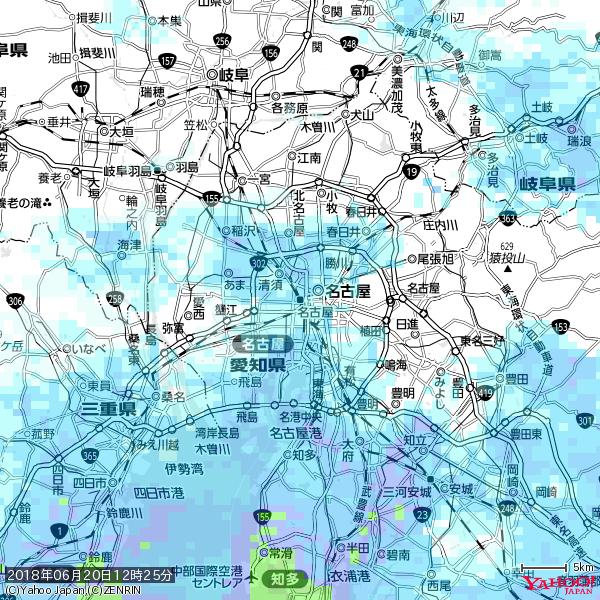 名古屋の天気(雨) 降水強度: 3.63(mm/h) 2018年06月20日 12時25分の雨雲 #雨雲bot #bot 名古屋の天気(雨) 降水強度: 3.63(mm/h) 2018年06月20日 12時25分の雨雲 #雨雲bot #bot