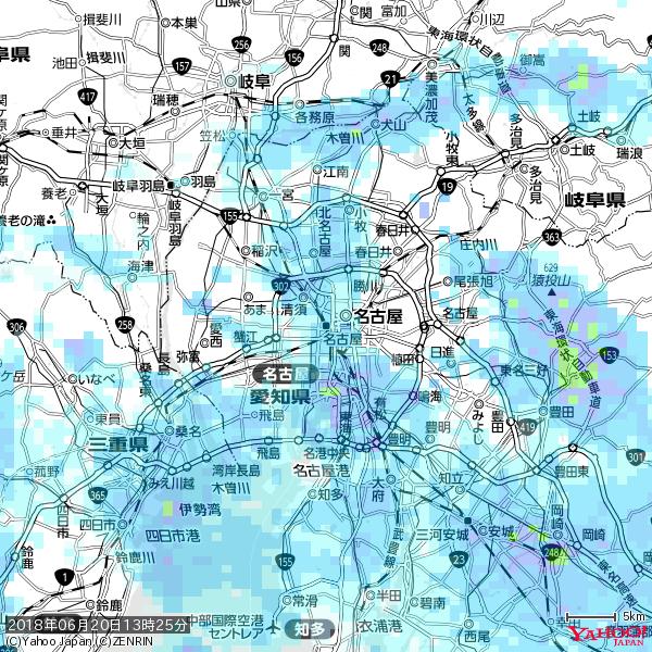 名古屋の天気(雨) 降水強度: 3.38(mm/h) 2018年06月20日 13時25分の雨雲 #雨雲bot #bot 名古屋の天気(雨) 降水強度: 3.38(mm/h) 2018年06月20日 13時25分の雨雲 #雨雲bot #bot