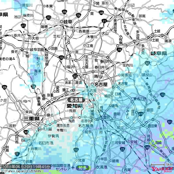 名古屋の天気(雨) 降水強度: 1.35(mm/h) 2018年06月20日 19時45分の雨雲 #雨雲bot #bot 名古屋の天気(雨) 降水強度: 1.35(mm/h) 2018年06月20日 19時45分の雨雲 #雨雲bot #bot