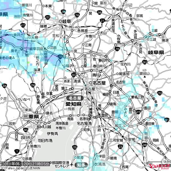 名古屋の天気(雨) 降水強度: 0.75(mm/h) 2018年06月20日 21時05分の雨雲 #雨雲bot #bot 名古屋の天気(雨) 降水強度: 0.75(mm/h) 2018年06月20日 21時05分の雨雲 #雨雲bot #bot