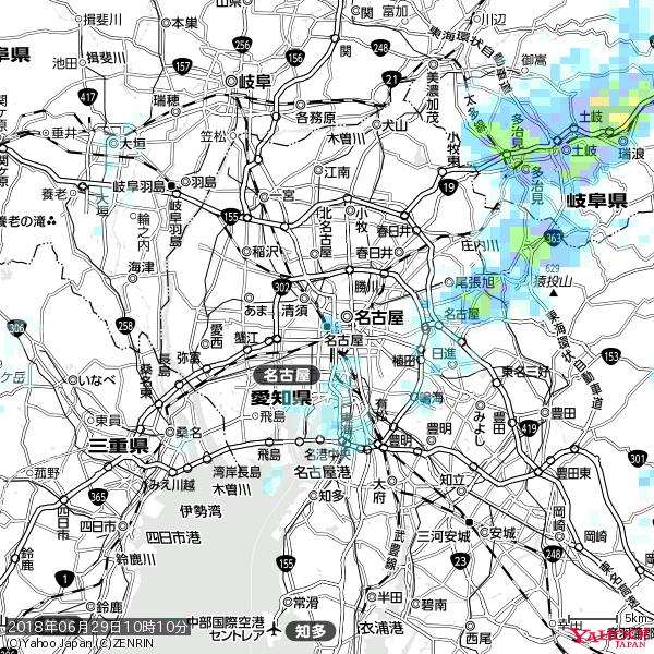 名古屋の天気(雨) 降水強度: 1.95(mm/h) 2018年06月29日 10時10分の雨雲 #雨雲bot #bot 名古屋の天気(雨) 降水強度: 1.95(mm/h) 2018年06月29日 10時10分の雨雲 #雨雲bot #bot