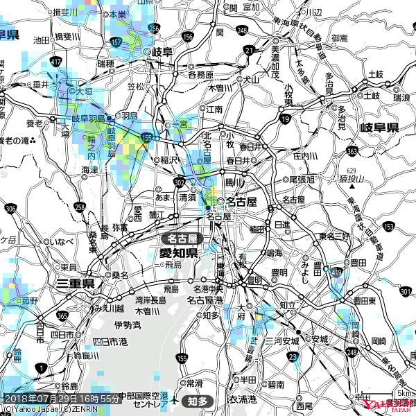 名古屋の天気(雨) 降水強度: 8.75(mm/h) 2018年07月29日 16時55分の雨雲 #雨雲bot #bot 名古屋の天気(雨) 降水強度: 8.75(mm/h) 2018年07月29日 16時55分の雨雲 #雨雲bot #bot