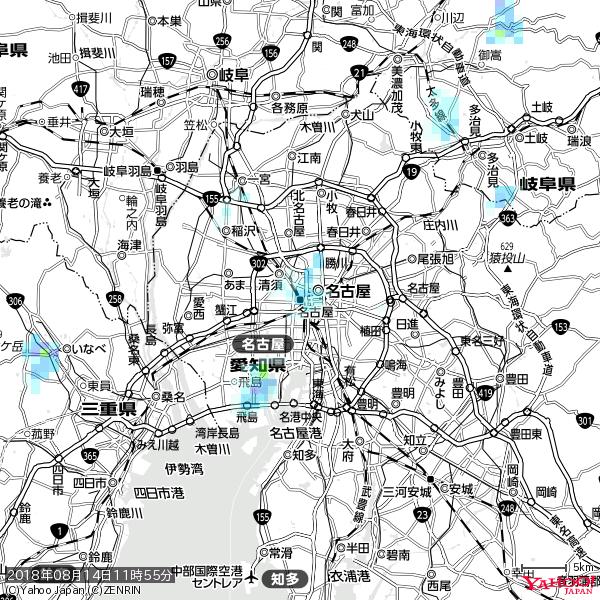 名古屋の天気(雨) 降水強度: 2.13(mm/h) 2018年08月14日 11時55分の雨雲 #雨雲bot #bot 名古屋の天気(雨) 降水強度: 2.13(mm/h) 2018年08月14日 11時55分の雨雲 #雨雲bot #bot