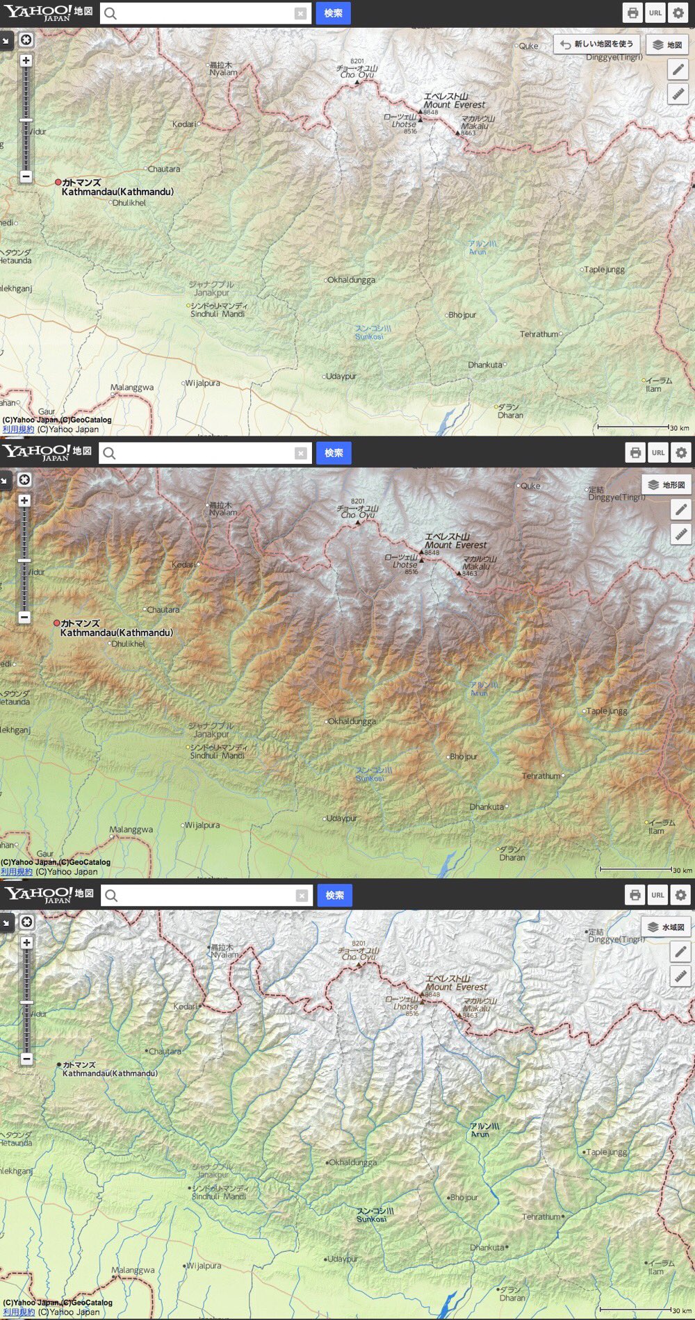 Yahoo!地図 エベレスト山の辺りの地図 Yahoo!地図 エベレスト山の辺りの地図