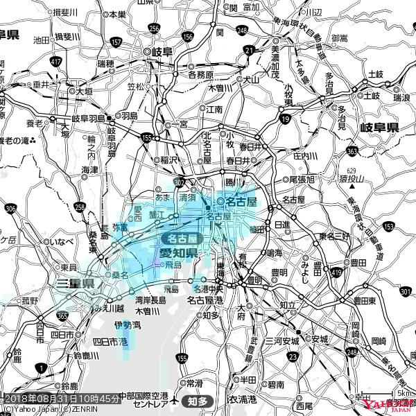 名古屋の天気(雨) 降水強度: 2.38(mm/h) 2018年08月31日 10時45分の雨雲 #雨雲bot #bot 名古屋の天気(雨) 降水強度: 2.38(mm/h) 2018年08月31日 10時45分の雨雲 #雨雲bot #bot