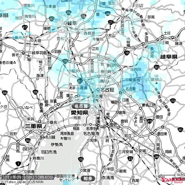 名古屋の天気(雨) 降水強度: 1.65(mm/h) 2018年09月08日 10時40分の雨雲 #雨雲bot #bot 名古屋の天気(雨) 降水強度: 1.65(mm/h) 2018年09月08日 10時40分の雨雲 #雨雲bot #bot