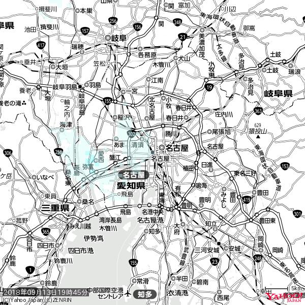 名古屋の天気(雨) 降水強度: 0.55(mm/h) 2018年09月13日 19時45分の雨雲 #雨雲bot #bot 名古屋の天気(雨) 降水強度: 0.55(mm/h) 2018年09月13日 19時45分の雨雲 #雨雲bot #bot