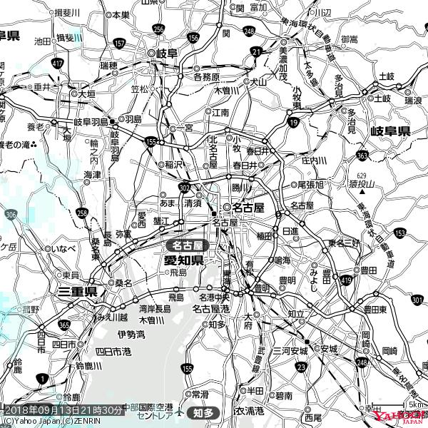 名古屋の天気(雨) 降水強度: 0.45(mm/h) 2018年09月13日 21時30分の雨雲 #雨雲bot #bot 名古屋の天気(雨) 降水強度: 0.45(mm/h) 2018年09月13日 21時30分の雨雲 #雨雲bot #bot