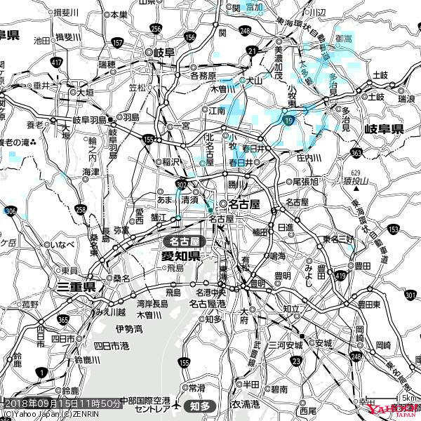 名古屋の天気(雨) 降水強度: 1.55(mm/h) 2018年09月15日 11時50分の雨雲 #雨雲bot #bot 名古屋の天気(雨) 降水強度: 1.55(mm/h) 2018年09月15日 11時50分の雨雲 #雨雲bot #bot