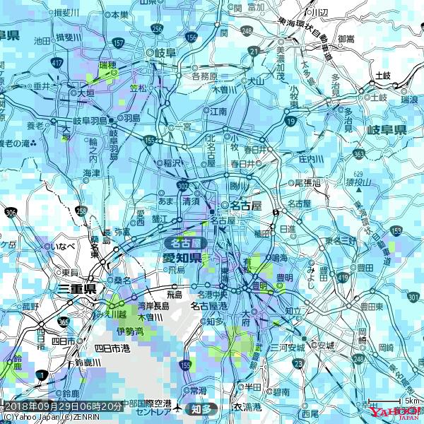 名古屋の天気(雨) 降水強度: 5.75(mm/h) 2018年09月29日 06時20分の雨雲 #雨雲bot #bot 名古屋の天気(雨) 降水強度: 5.75(mm/h) 2018年09月29日 06時20分の雨雲 #雨雲bot #bot