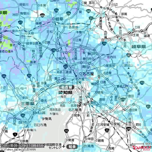 名古屋の天気(雨) 降水強度: 7.75(mm/h) 2018年09月29日 10時45分の雨雲 #雨雲bot #bot 名古屋の天気(雨) 降水強度: 7.75(mm/h) 2018年09月29日 10時45分の雨雲 #雨雲bot #bot