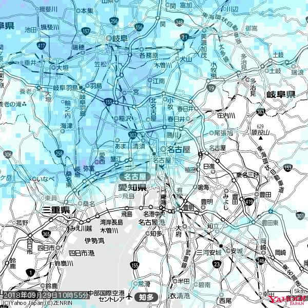 名古屋の天気(雨) 降水強度: 1.75(mm/h) 2018年09月29日 10時55分の雨雲 #雨雲bot #bot 名古屋の天気(雨) 降水強度: 1.75(mm/h) 2018年09月29日 10時55分の雨雲 #雨雲bot #bot