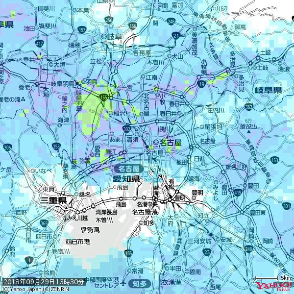 名古屋の天気(雨): やや強い雨 降水強度: 10.50(mm/h) 2018年09月29日 13時30分の雨雲 #雨雲bot #bot 名古屋の天気(雨): やや強い雨 降水強度: 10.50(mm/h) 2018年09月29日 13時30分の雨雲 #雨雲bot #bot