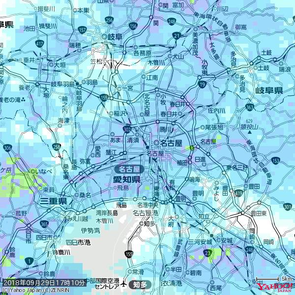名古屋の天気(雨) 降水強度: 7.75(mm/h) 2018年09月29日 17時10分の雨雲 #雨雲bot #bot 名古屋の天気(雨) 降水強度: 7.75(mm/h) 2018年09月29日 17時10分の雨雲 #雨雲bot #bot