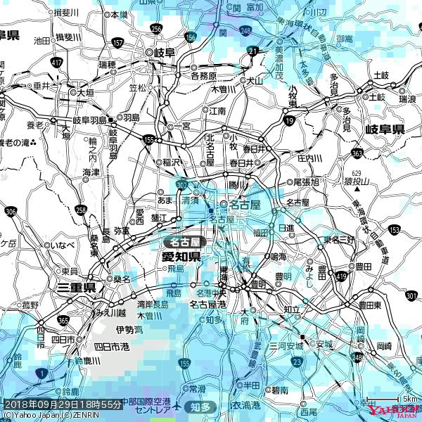 名古屋の天気(雨) 降水強度: 6.25(mm/h) 2018年09月29日 18時55分の雨雲 #雨雲bot #bot 名古屋の天気(雨) 降水強度: 6.25(mm/h) 2018年09月29日 18時55分の雨雲 #雨雲bot #bot