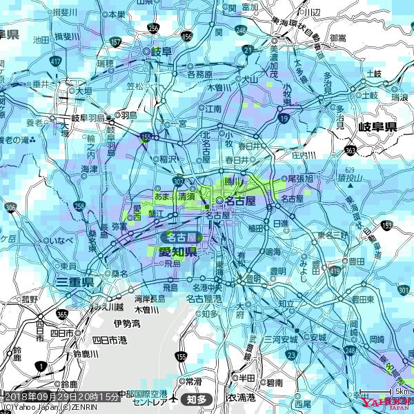 名古屋の天気(雨): やや強い雨 降水強度: 12.50(mm/h) 2018年09月29日 20時15分の雨雲 #雨雲bot #bot 名古屋の天気(雨): やや強い雨 降水強度: 12.50(mm/h) 2018年09月29日 20時15分の雨雲 #雨雲bot #bot