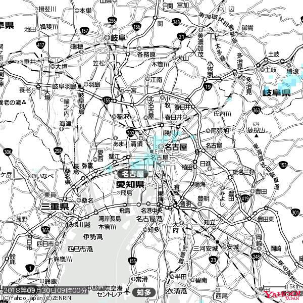 名古屋の天気(雨) 降水強度: 0.95(mm/h) 2018年09月30日 09時00分の雨雲 #雨雲bot #bot 名古屋の天気(雨) 降水強度: 0.95(mm/h) 2018年09月30日 09時00分の雨雲 #雨雲bot #bot