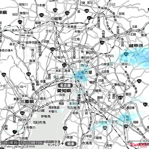 名古屋の天気(雨) 降水強度: 1.15(mm/h) 2018年10月13日 23時15分の雨雲 #雨雲bot #bot 名古屋の天気(雨) 降水強度: 1.15(mm/h) 2018年10月13日 23時15分の雨雲 #雨雲bot #bot