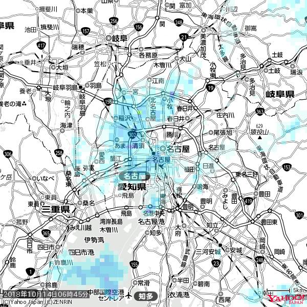 名古屋の天気(雨) 降水強度: 3.88(mm/h) 2018年10月14日 06時45分の雨雲 #雨雲bot #bot 名古屋の天気(雨) 降水強度: 3.88(mm/h) 2018年10月14日 06時45分の雨雲 #雨雲bot #bot