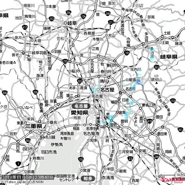 名古屋の天気(雨) 降水強度: 0.65(mm/h) 2018年11月04日 23時40分の雨雲 #雨雲bot #bot 名古屋の天気(雨) 降水強度: 0.65(mm/h) 2018年11月04日 23時40分の雨雲 #雨雲bot #bot