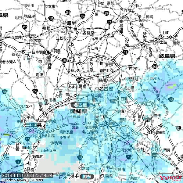 名古屋の天気(雨) 降水強度: 1.35(mm/h) 2018年11月05日 23時45分の雨雲 #雨雲bot #bot 名古屋の天気(雨) 降水強度: 1.35(mm/h) 2018年11月05日 23時45分の雨雲 #雨雲bot #bot
