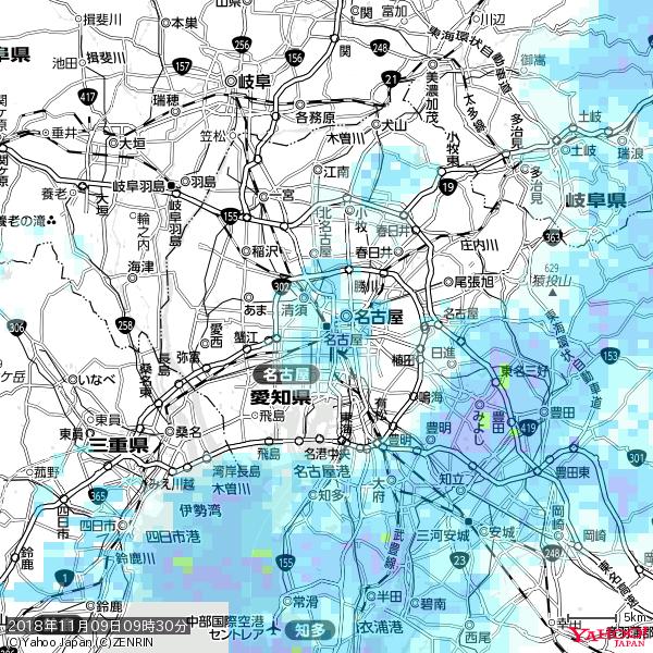 名古屋の天気(雨) 降水強度: 3.13(mm/h) 2018年11月09日 09時30分の雨雲 #雨雲bot #bot 名古屋の天気(雨) 降水強度: 3.13(mm/h) 2018年11月09日 09時30分の雨雲 #雨雲bot #bot
