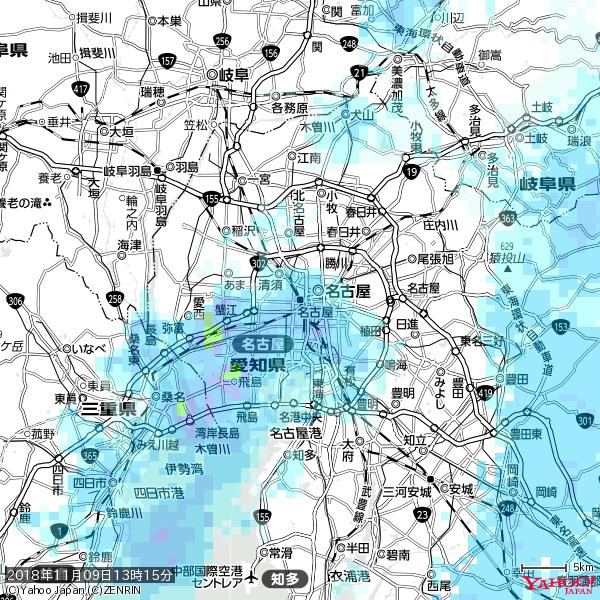 名古屋の天気(雨) 降水強度: 6.75(mm/h) 2018年11月09日 13時15分の雨雲 #雨雲bot #bot 名古屋の天気(雨) 降水強度: 6.75(mm/h) 2018年11月09日 13時15分の雨雲 #雨雲bot #bot