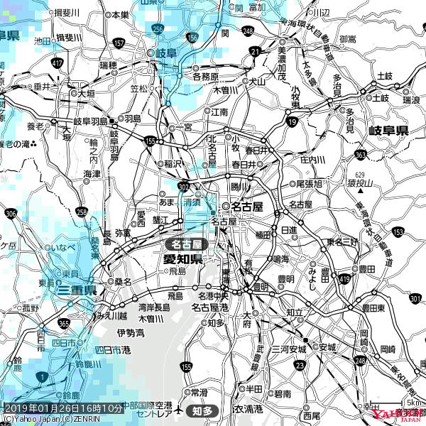 名古屋の天気(雨) 降水強度: 1.15(mm/h) 2019年01月26日 16時10分の雨雲 #雨雲bot #bot 名古屋の天気(雨) 降水強度: 1.15(mm/h) 2019年01月26日 16時10分の雨雲 #雨雲bot #bot