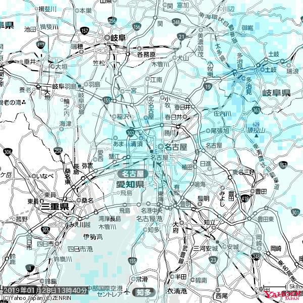 名古屋の天気(雨) 降水強度: 1.95(mm/h) 2019年01月28日 13時40分の雨雲 #雨雲bot #bot 名古屋の天気(雨) 降水強度: 1.95(mm/h) 2019年01月28日 13時40分の雨雲 #雨雲bot #bot