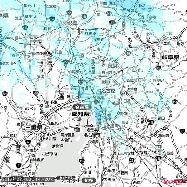 名古屋の天気(雨) 降水強度: 1.15(mm/h) 2019年02月03日 14時20分の雨雲 #雨雲bot #bot 名古屋の天気(雨) 降水強度: 1.15(mm/h) 2019年02月03日 14時20分の雨雲 #雨雲bot #bot