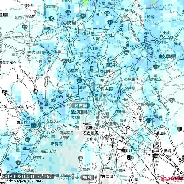 名古屋の天気(雨) 降水強度: 3.88(mm/h) 2019年02月03日 17時25分の雨雲 #雨雲bot #bot 名古屋の天気(雨) 降水強度: 3.88(mm/h) 2019年02月03日 17時25分の雨雲 #雨雲bot #bot