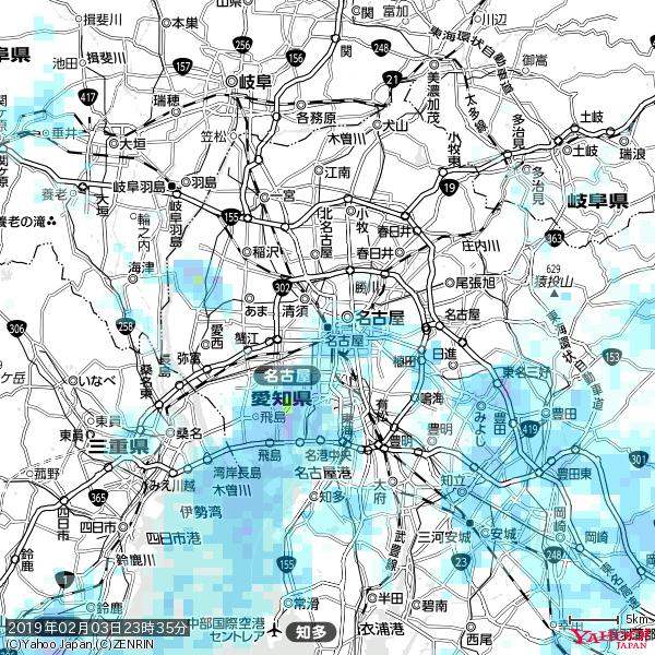 名古屋の天気(雨) 降水強度: 3.38(mm/h) 2019年02月03日 23時35分の雨雲 #雨雲bot #bot 名古屋の天気(雨) 降水強度: 3.38(mm/h) 2019年02月03日 23時35分の雨雲 #雨雲bot #bot