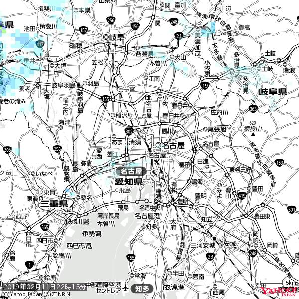 名古屋の天気(雨) 降水強度: 0.85(mm/h) 2019年02月11日 22時15分の雨雲 #雨雲bot #bot 名古屋の天気(雨) 降水強度: 0.85(mm/h) 2019年02月11日 22時15分の雨雲 #雨雲bot #bot