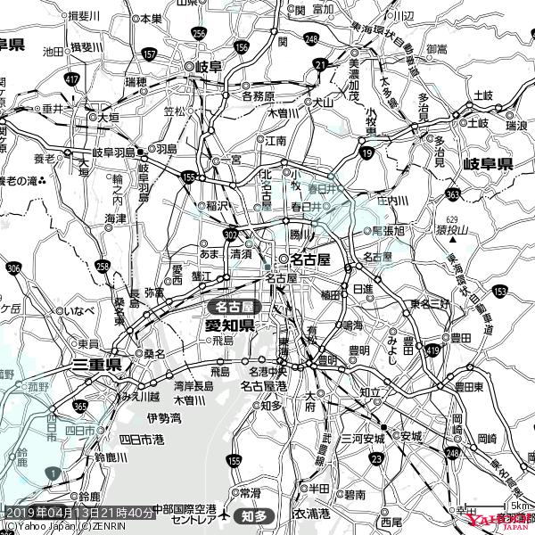 名古屋の天気(雨) 降水強度: 0.45(mm/h) 2019年04月13日 21時40分の雨雲 #雨雲bot #bot 名古屋の天気(雨) 降水強度: 0.45(mm/h) 2019年04月13日 21時40分の雨雲 #雨雲bot #bot