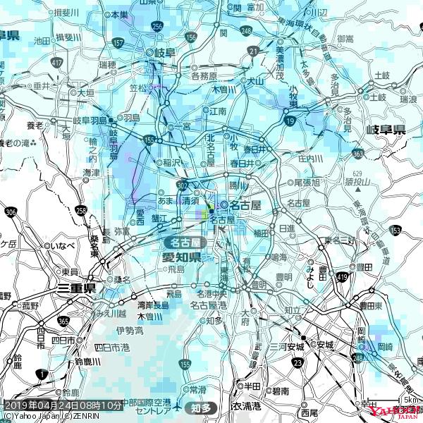 名古屋の天気(雨) 降水強度: 5.25(mm/h) 2019年04月24日 08時10分の雨雲 #雨雲bot #bot 名古屋の天気(雨) 降水強度: 5.25(mm/h) 2019年04月24日 08時10分の雨雲 #雨雲bot #bot