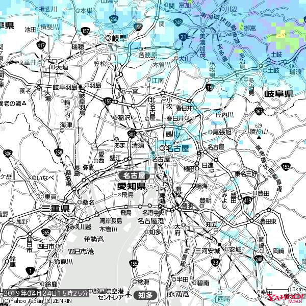 名古屋の天気(雨) 降水強度: 1.25(mm/h) 2019年04月24日 15時25分の雨雲 #雨雲bot #bot 名古屋の天気(雨) 降水強度: 1.25(mm/h) 2019年04月24日 15時25分の雨雲 #雨雲bot #bot