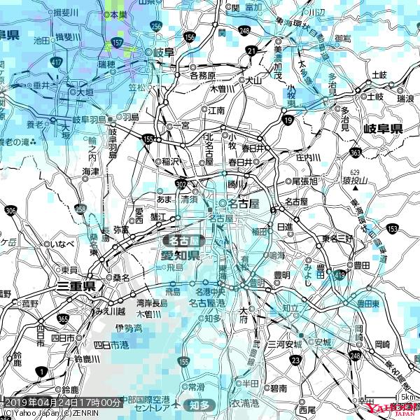 名古屋の天気(雨) 降水強度: 0.95(mm/h) 2019年04月24日 17時00分の雨雲 #雨雲bot #bot 名古屋の天気(雨) 降水強度: 0.95(mm/h) 2019年04月24日 17時00分の雨雲 #雨雲bot #bot