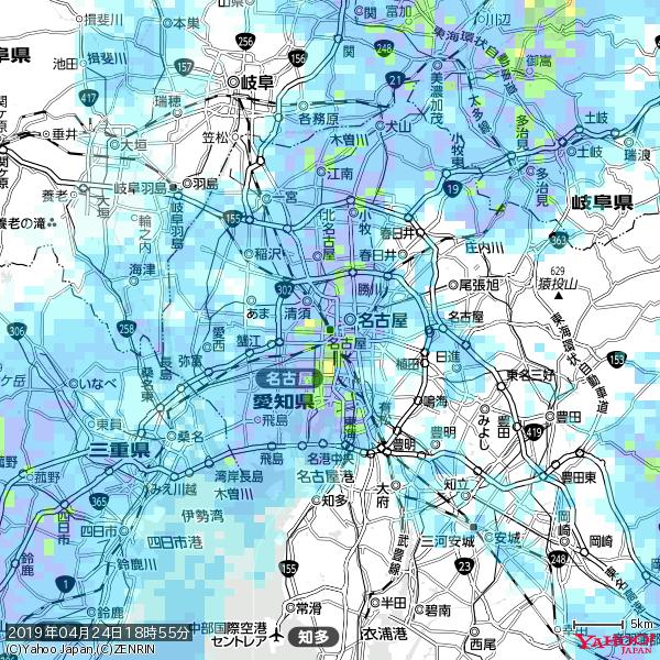 名古屋の天気(雨): やや強い雨 降水強度: 15.50(mm/h) 2019年04月24日 18時55分の雨雲 #雨雲bot #bot 名古屋の天気(雨): やや強い雨 降水強度: 15.50(mm/h) 2019年04月24日 18時55分の雨雲 #雨雲bot #bot