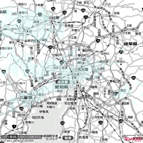 名古屋の天気(雨) 降水強度: 0.55(mm/h) 2019年05月09日 09時40分の雨雲 #雨雲bot #bot 名古屋の天気(雨) 降水強度: 0.55(mm/h) 2019年05月09日 09時40分の雨雲 #雨雲bot #bot
