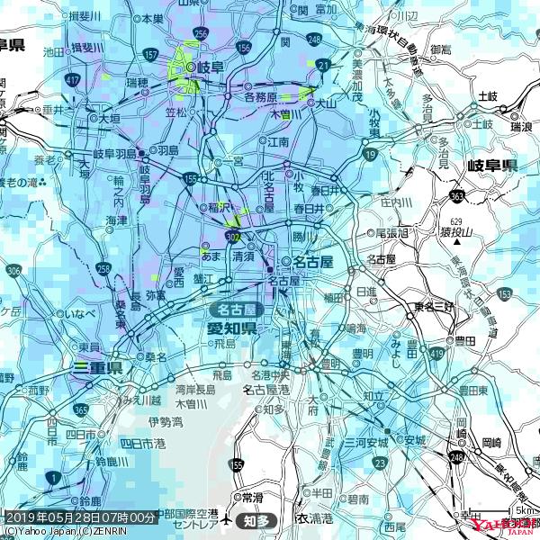 名古屋の天気(雨) 降水強度: 8.25(mm/h) 2019年05月28日 07時00分の雨雲 #雨雲bot #bot 名古屋の天気(雨) 降水強度: 8.25(mm/h) 2019年05月28日 07時00分の雨雲 #雨雲bot #bot