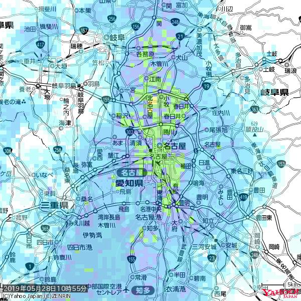 名古屋の天気(雨): 強い雨 降水強度: 21.50(mm/h) 2019年05月28日 10時55分の雨雲 #豪雨bot #雨雲bot #bot 名古屋の天気(雨): 強い雨 降水強度: 21.50(mm/h) 2019年05月28日 10時55分の雨雲 #豪雨bot #雨雲bot #bot