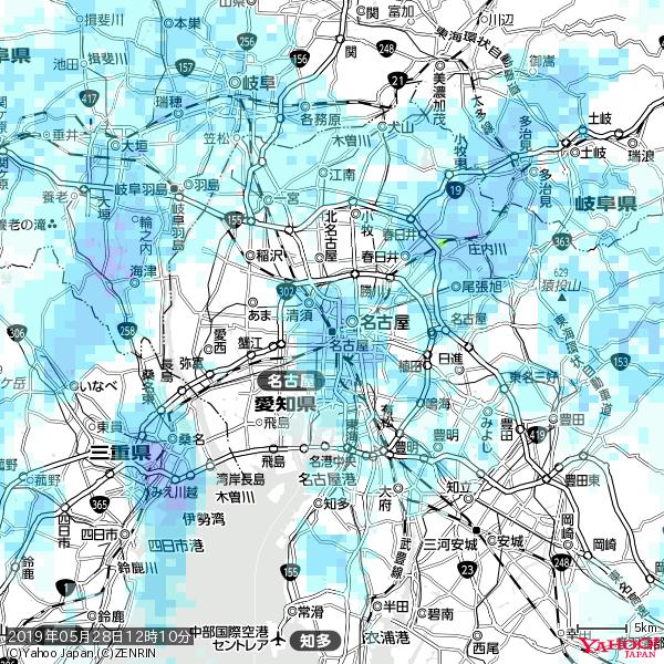 名古屋の天気(雨) 降水強度: 2.88(mm/h) 2019年05月28日 12時10分の雨雲 #雨雲bot #bot 名古屋の天気(雨) 降水強度: 2.88(mm/h) 2019年05月28日 12時10分の雨雲 #雨雲bot #bot