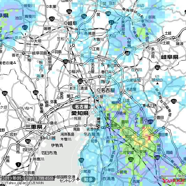 名古屋の天気(雨) 降水強度: 1.65(mm/h) 2019年05月28日 17時45分の雨雲 #雨雲bot #bot 名古屋の天気(雨) 降水強度: 1.65(mm/h) 2019年05月28日 17時45分の雨雲 #雨雲bot #bot