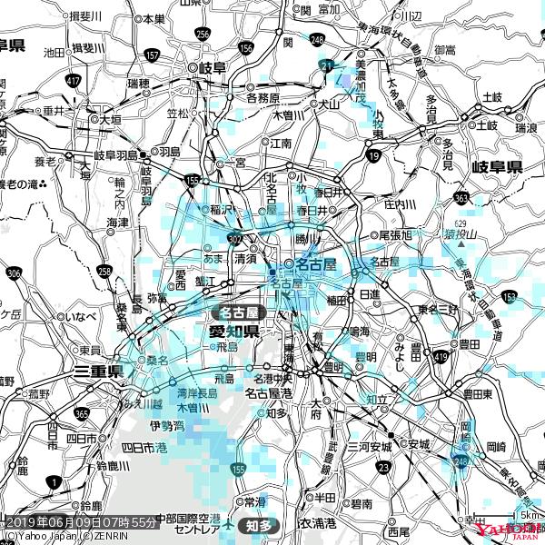 名古屋の天気(雨) 降水強度: 4.38(mm/h) 2019年06月09日 07時55分の雨雲 #雨雲bot #bot 名古屋の天気(雨) 降水強度: 4.38(mm/h) 2019年06月09日 07時55分の雨雲 #雨雲bot #bot